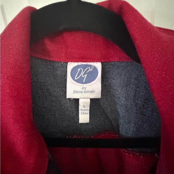 DG2 by Diane Gilman Red and Black Jean Jacket - Picture 5 of 5